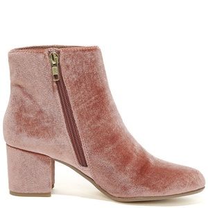 Blush Velvet Steve Madden Booties